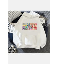One Piece Friends Kapşonlu Sweatshirt (Beyaz)