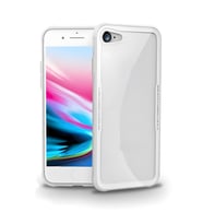 iPhone 7 / İphone 8 / İphone SE Kılıf Kenarları Silikon Arka Kısım Temperli Cam Craft Kılıf (Beyaz)