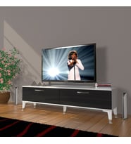 Decoraktiv Eko 140 Mdf Std Silver Tv Ünitesi Tv Sehpası (Siyah - Beyaz)