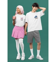 Donald Duck ve Daisy Duck Sevgili/Çift/Arkadaşlık 2'li Tişört Seti (Beyaz)