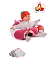 Oyuncaklı Bebek Oturma Destek Minderi - Devrilmez Bebek Koltuğu - Büyük Bebek Oturağı 7 (Fuşya-Beyaz)