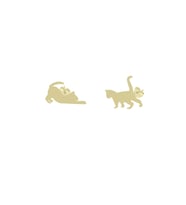 Agai Silver Kedi Model Gümüş Küpe (Gold)