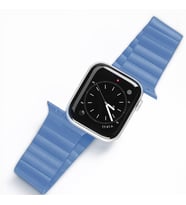 DUX DUCIS Apple Watch 38/40/41MM için Manyetik Zincir Versiyon PU Deri Kayış Kordon (Mavi)