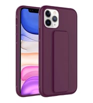 Apple iPhone 11 Pro Kılıf Zore Qstand Katlanabilir Standlı Kılıf (Mürdüm)