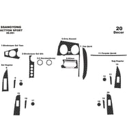 Meriç® Ssangyong Actyon Sport Ön Torpido Kaplama Maun 20 Parça 2009-› (Karbon)