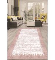 Dijital Kaymaz Taban Yıkanabilir Modern Renkli Salon Halısı Mutfak Halısı Yolluk ND-HT-507 (Pembe)