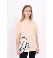 Toontoy Unisex Çocuk Baskılı Tişört (Bej)
