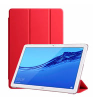 Huawei MediaPad T3 10 Kılıf PU Deri Smart Standlı Case (Kırmızı)