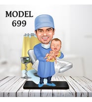 kişiye özel karikatür biblo erkek doktor biblosu (Pembe)