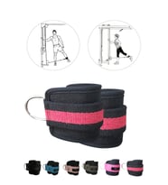 Spor Byfit Ayak Bilek Kayışı D-Ring Fitness Ağırlık Çekiş Aparatı (Kırmızı-Siyah)