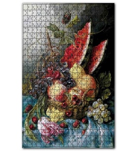 Cakapuzzle Sepette Dilim Karpuzlar ve Taze Meyveler Puzzle Yapboz MDF (Ahşap) (255 Parça)