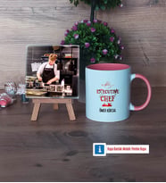 Aşçıya Hediye Fotoğraflı Dekoratif Taş, Kupa Bardak Beyaz Hediye (Model 6)