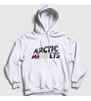Presmono Unisex Gri Mask Arctic Monkeys Kapüşonlu Sweatshirt 14763tt (Beyaz)