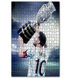 Cakapuzzle Lionel Messi2021 Arjantin Şampiyonluk Kupası Puzzle Yapboz MDF(Ahşap) (500 Parça)