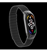 Xiaomi Mi Band 7 Uyumlu Çift Renk Tasarım Kasa ve Mıknatıslı Kordon (Siyah)