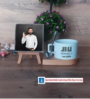Jeoloji Mühendisi Fotoğraflı Dekoratif Taş, Kupa Bardak Beyaz Hediye (Model 8)