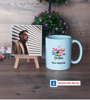 Teknoloji ve Tasarım Öğretmeni Fotoğraflı Dekoratif Taş, Kupa Bardak Beyaz Hediye Öğretmenler Günü Hediyesi (Model 1)
