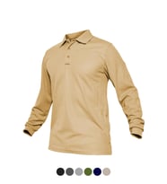 Ghassy Co. Erkek Jersey Golf Polo Gömlek  Pike Performans Taktik Askeri Uzun Kollu T-Shirt (Bej)
