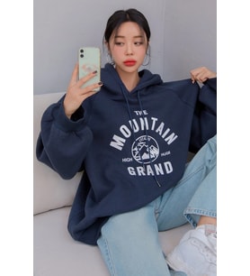 Unisex The Mountain Baskılı Sweatshirt (Lacivert)