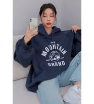 Unisex The Mountain Baskılı Sweatshirt (Lacivert)