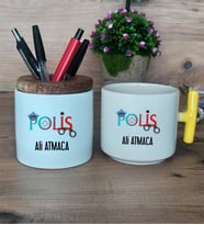 Polis Hediye Sepeti Kupa Bardak T Kulplu, Kalemlik Hediyeleri 10 Nisan Polisler Günü Hediyesi (Model 5)