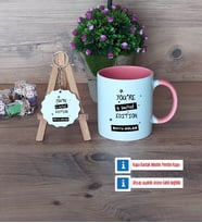 Arkadaşa Hediye Kupa Bardak Kırmızı ve Ahşap Anahtarlık Hediye Doğum Günü Hediyesi (Model 5)