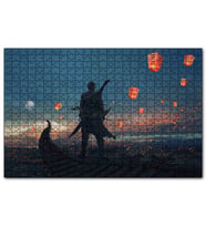 Cakapuzzle Kayıktaki Savaşçı ve Uçan Fenerler  Puzzle Yapboz MDF (Ahşap) (500 Parça)