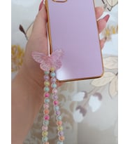 Renkli Boncuklu Telefon Charmı,Telefon Bileklik Aksesuarı ve Hediye Kutulu (06)