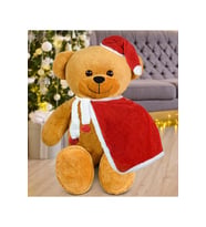 100 Cm Pelerinli Noel Baba Ayıcık Yeni Yıl , Yılbaşı Hediyesi (Kahverengi)