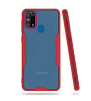 Galaxy M31 Kılıf Zore Parfe Kenarları Pastel Renk Silikon Kılıf (Kırmızı)