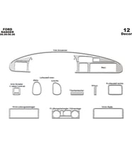 Meriç® Ford Ranger Ön Torpido Kaplama Maun 12 Parça 1999-2006 (Alüminyum)