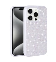 Vendas Apple iPhone 15 Pro Max Kılıf Parlak Taşlı Tasarım Zore Pırlanta Kapak (Beyaz)