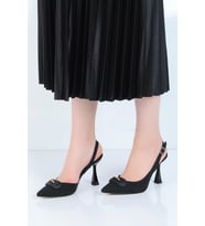 Scarletta Tektaş 9 Cm Topuklu Kadın Ayakkabı (Siyah)