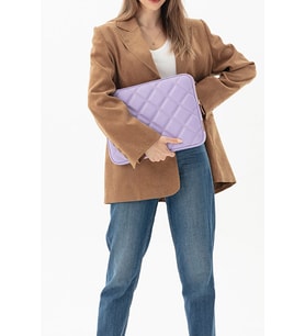 NEMO BAGS Laptop Tablet Kılıfı 14 inç MacBook iPad Pro Air Huawei Evrak Çantası Suni Deri (Lila)