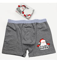 Erkek Yılbaşı Hediyesi Kırmızı Yeni Yıl Boxer (Gri)