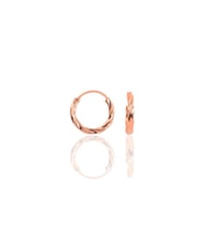 Gümüş  ROSE 14 Mm Mini Burgu Modeli Halka Küpe DGN20925 (Rose)