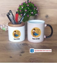 Öğretmenler Günü Hediyesi Kalemlik, Kupa Bardak T Kişiye Özel Hediye (Model 3)