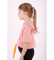 Toontoy Kız Çocuk Instagram Baskılı Kapüşonlu Tişört (Somon)