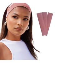 3'lü Spor Saç Bantları - Elastik Kaymaz İnce Saç Ter Kafa Bandı Bandana, Kadın & Erkek Koşu Fitness Yoga Pilates Makyaj Yüz Yıkama Atletik Egzersiz Saç Bandı (Pembe)