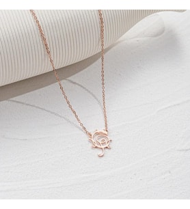 Kişiye Özel 925 Ayar Gümüş Tasarım Harf Kolye (Rose)