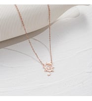 Kişiye Özel 925 Ayar Gümüş Tasarım Harf Kolye (Rose)