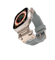Watch 44mm KRD-108 Metal Başlıklı Silikon Kordon (Gri)