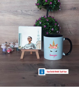 Unicorn Fotoğraflı Dekoratif Taş, Kupa Bardak Beyaz Hediye (Model 11)