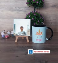 Unicorn Fotoğraflı Dekoratif Taş, Kupa Bardak Beyaz Hediye (Model 11)