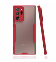 Galaxy Note 20 Ultra Kılıf Parfe Kenarları Pastel Renk Kılıf (Kırmızı)