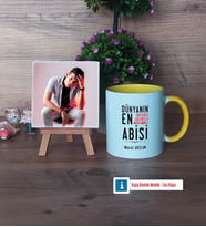 Abiye Hediye Fotoğraflı Dekoratif Taş, Kupa Bardak Beyaz Hediye (Model 7)