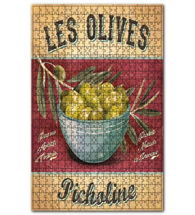 Cakapuzzle Picholine Zeytin Afişi Görseli Puzzle Yapboz MDF (Ahşap) (500 Parça)