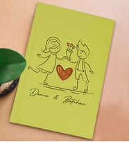 BK Gift Kişiye Özel Sevgili İsimli Sert Kapaklı Sarı Defter, Sevgiliye Hediye, Doğum Günü Hediyesi, Anı Defteri (Model 4)