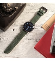 vagave Huawei Watch Crazy Oval Uçlu Deri Kordon Gt / Gt2 / GT2E / GT2PRO / Gt3 / Gt3 Pro 46MM - 22MM İsme Özel (Yeşil)
