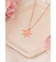 ÇINAR YAPRAĞI GÜMÜŞ KOLYE (Rose)